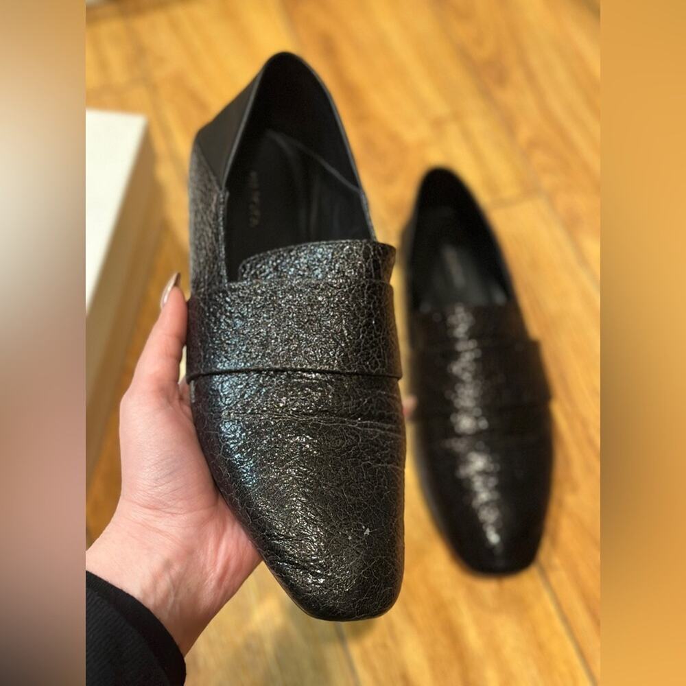 Vince Harris patent wrinkled leather loafer/mule size 8.5